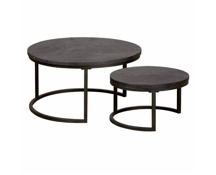 Salontafelset Viola rond - zwart | Tower Living