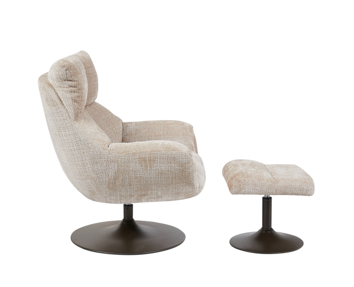 Force coffeechair 360&deg; + footstool - Cremona 14 beige