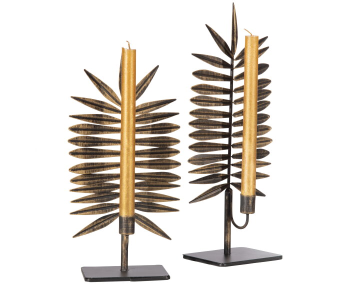 Set V 2 - Reef Kandelaren Metaal Brass - BePureHome