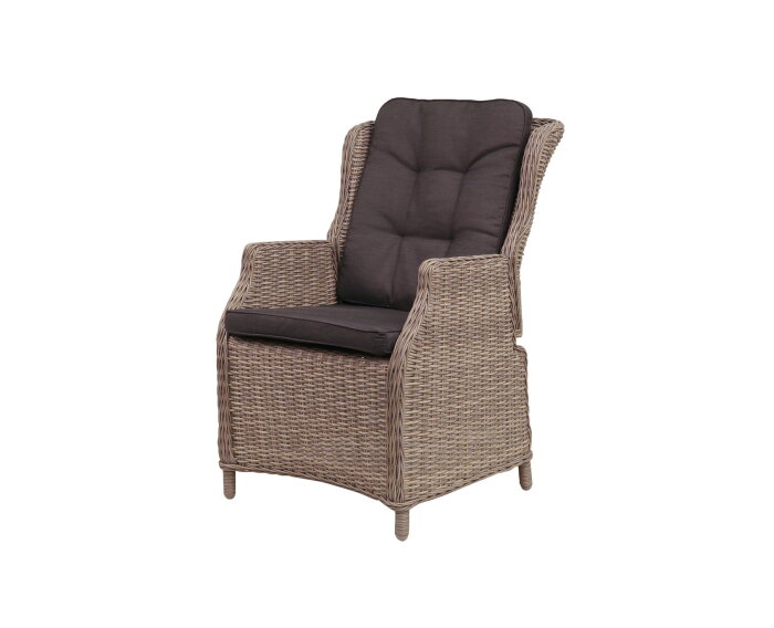 DARWIN ADJUSTABLE DINING CHAIR - RATTAN MIXED BROWN  -  ROYAL DARK GREY