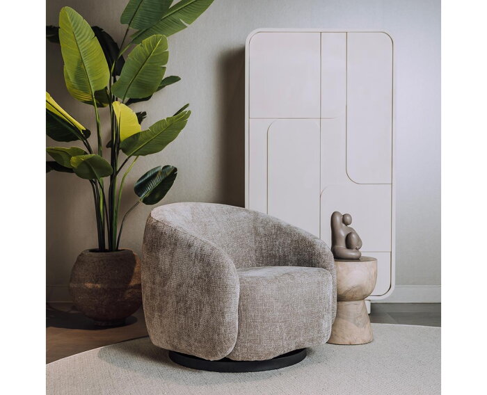 Fauteuil Castro draaibaar stof Haga 30 Beige