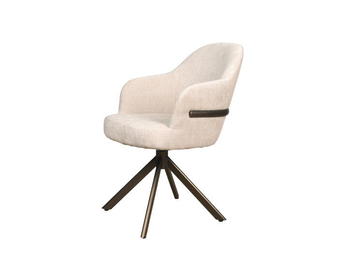 Eetkamerstoel New york poot Venus 360 anodic brown - be cotton sand