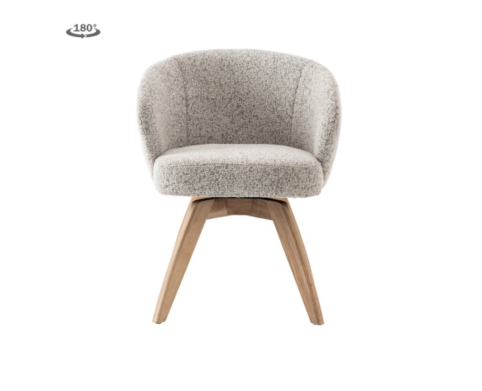 Brescia Armstoel - fabric Puente 06 beige white (draaibaar)