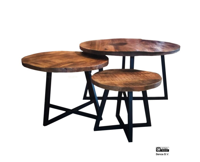 Iron Round Coffee Table (Set of 3)