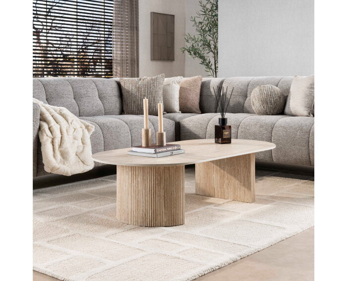 Salontafel Romano Arch 135 - 3D keramiek travertin