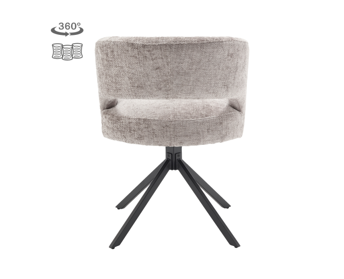 Tower Living Eetkamerstoel Mura draaibaar Chenille - Silver