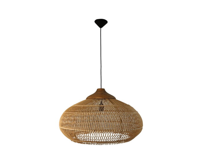 Hanglamp Rotan - 65x65x40 - Naturel - Rotan/teak