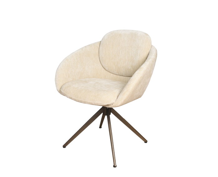 Eetkamerstoel Nice poot Moon 360 anodic brown - be straight nature 01