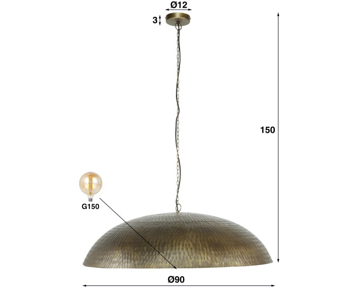 Hanglamp &Oslash;90 - Brons antiek