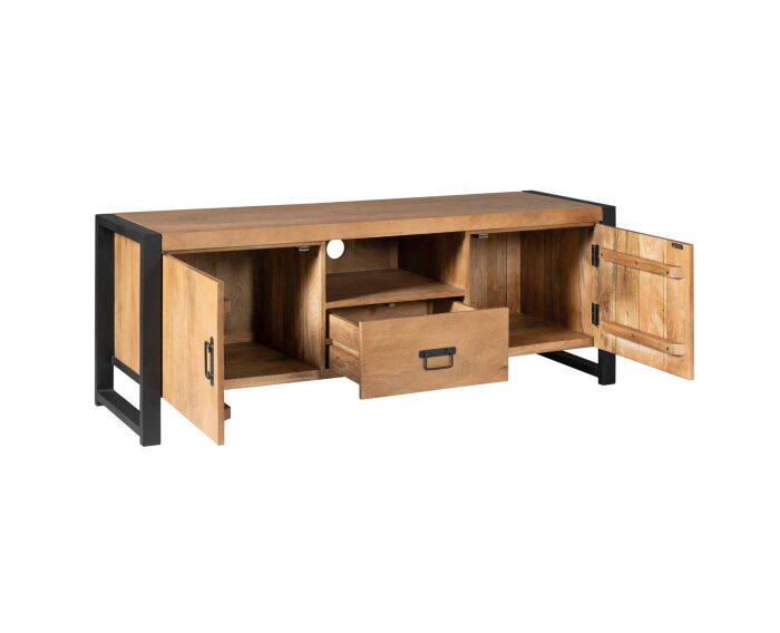 Tv-meubel Britt 150 cm mango metaal - Naturel | Meubelplaats