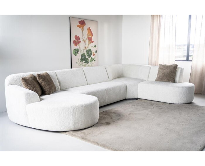 SEVN Ovie modulaire hoekbank - Pande Deluxe Ivoor - 410x328 cm - zelf samen te stellen
