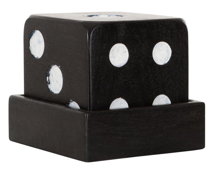 Dice Black,15x15x15 cm, teakwood black