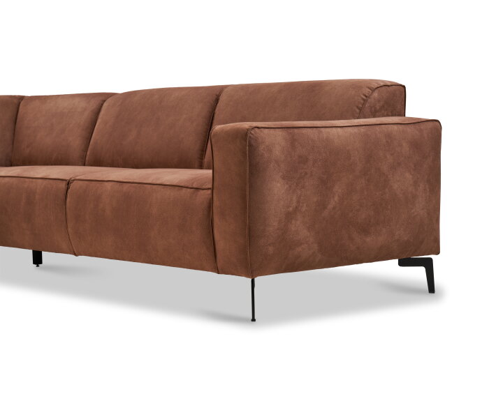 Hoekbank Varello Cognac- Tauro 13 &ndash; Ottomane links &ndash; 270x209 cm