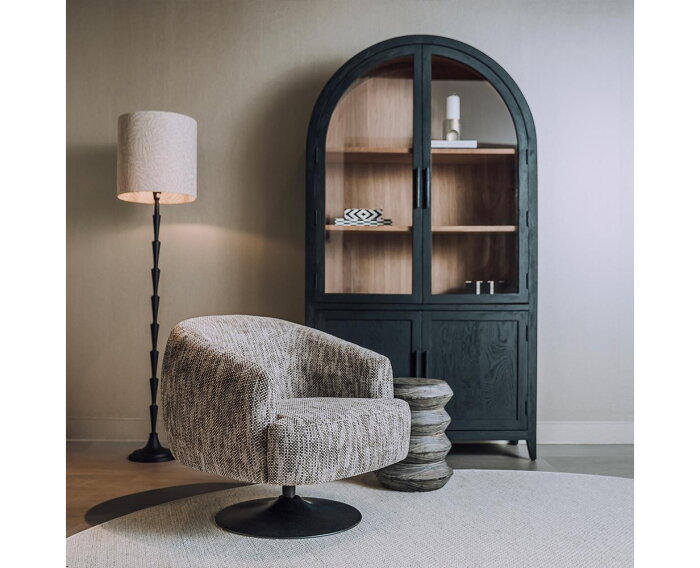 Barga Fauteuil - fabric TED 8 white-grey (draaibaar)