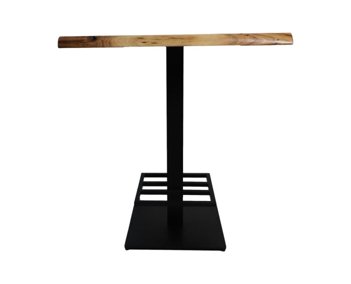 Vierkante bartafel - 80x80x92 - naturel/zwart - Acacia/metaal