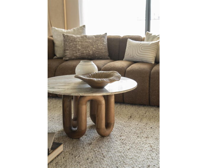 Coffee table LoopStone 80x80cm - natuurlijk | BY-BOO