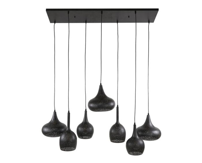 Hanglamp 4+3 zip - Artic zwart