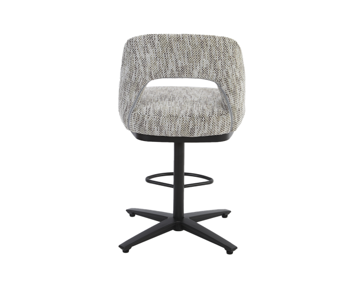 Caldes Barstoel - fabric Ted 8 white-grey (draaibaar)