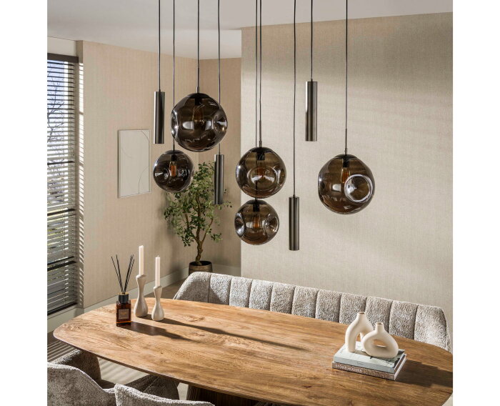 Hanglamp Stellar pendel 5+4L - Sienna bruin