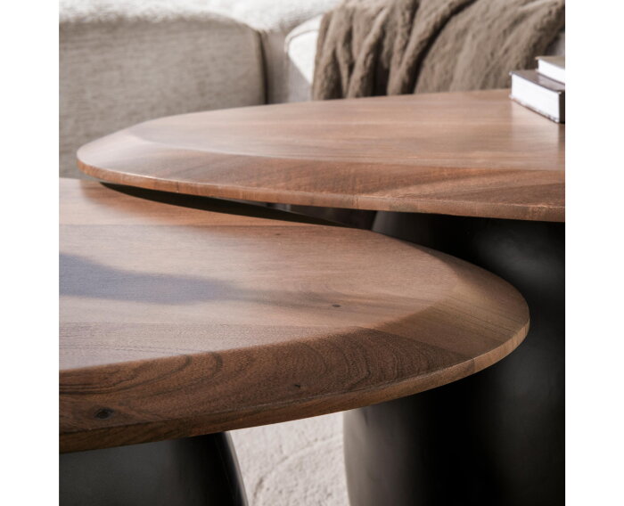 Salontafel Melta set/2 - Massief acacia bruin