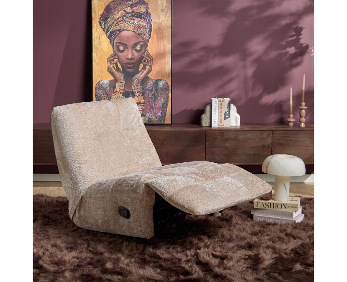 Relaxfauteuil Chill - Draaibaar & Verstelbaar - Cremona stof - Beige - 78&times;97&times;90 cm - Starfurn
