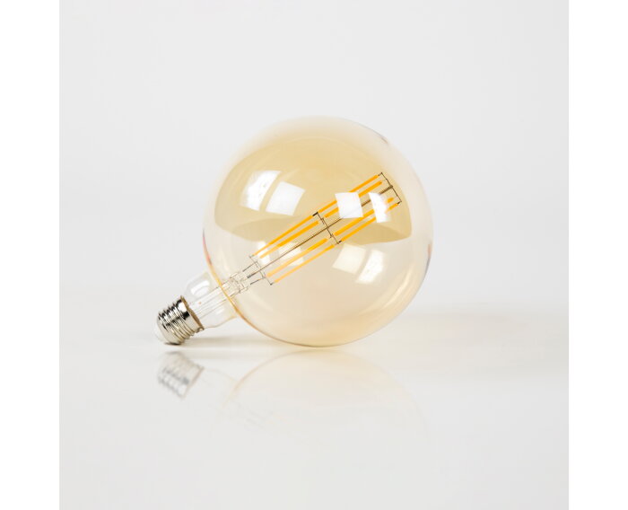 Lichtbron LED [G150] filament bol &Oslash;15 - Amberkleurig glas