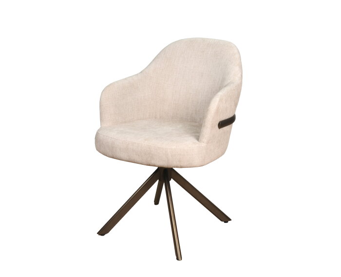 Eetkamerstoel New york poot Venus 360 anodic brown - be cotton sand