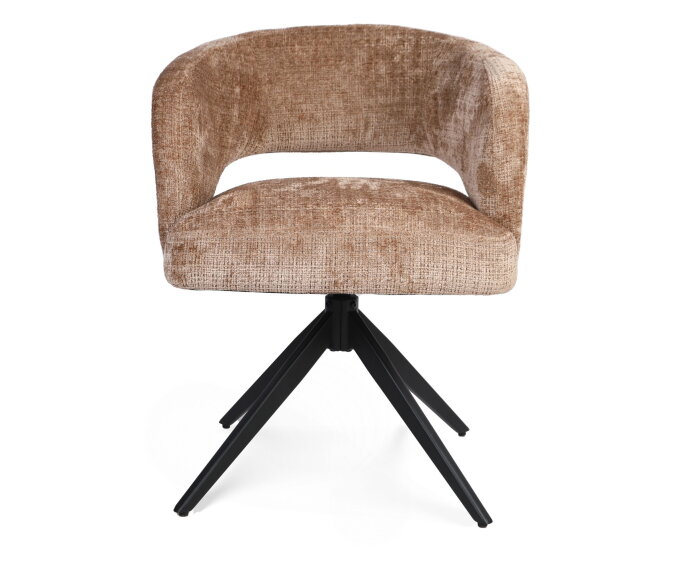 Eetkamerstoel Demi | Cinnamon | Poot Black | Met armleuning