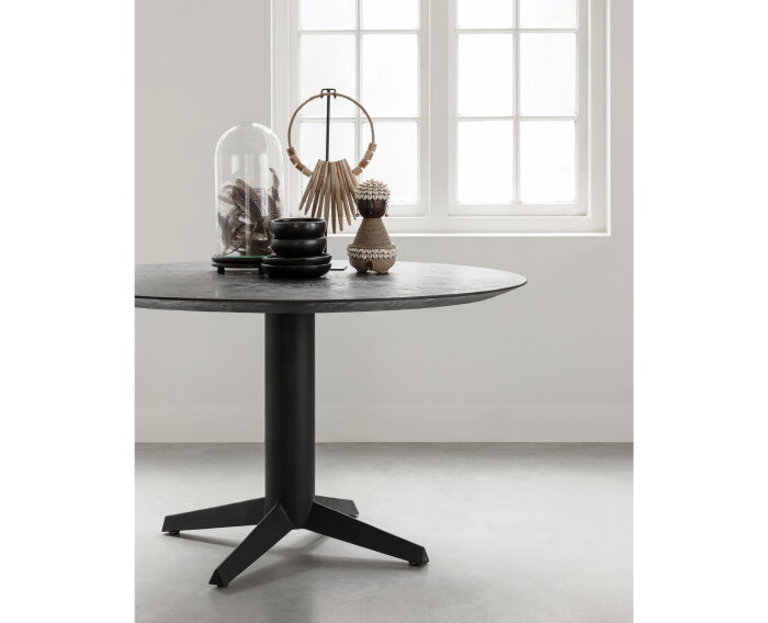 DTP Home Soho eettafel rond 130x130x76 cm - Mortex - zwart