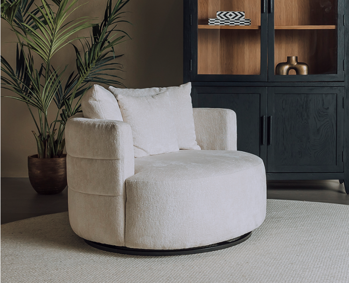 Bolza Fauteuil - Trenza 6 ivory (draaibaar)