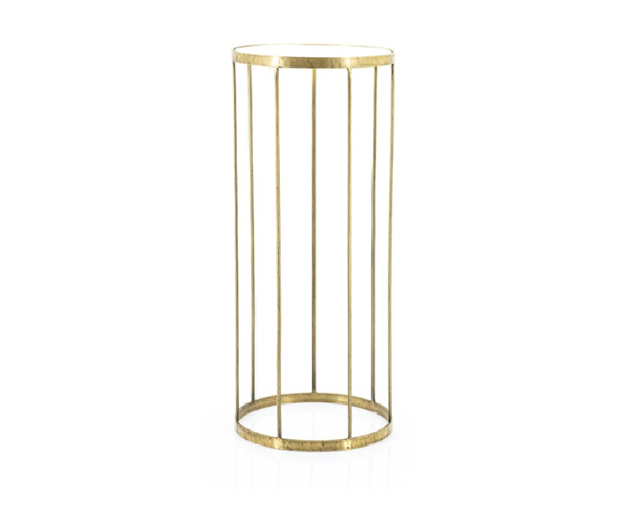 Cilindertafel Caesar high- goud ijzer+glazen blad. Gratis verzending!