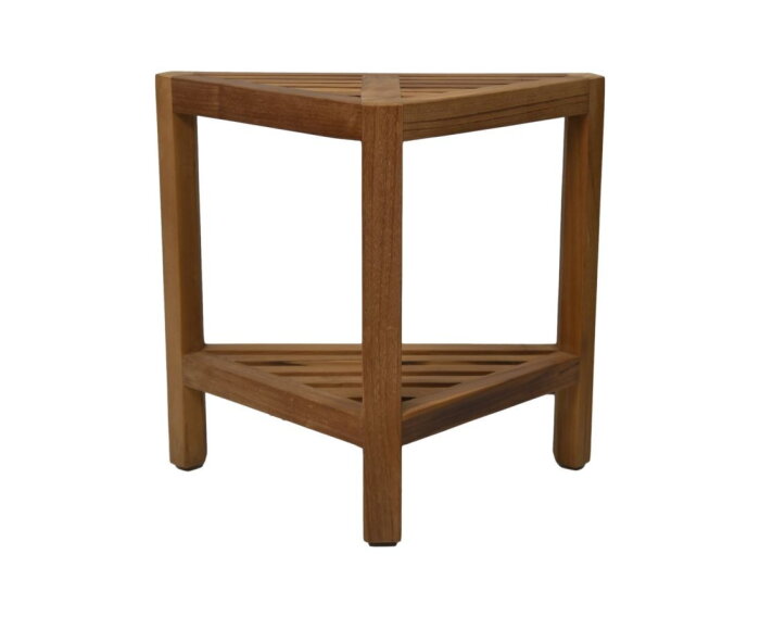 Decoratief hoek krukje - 46x30x46,5 - Naturel - Teak