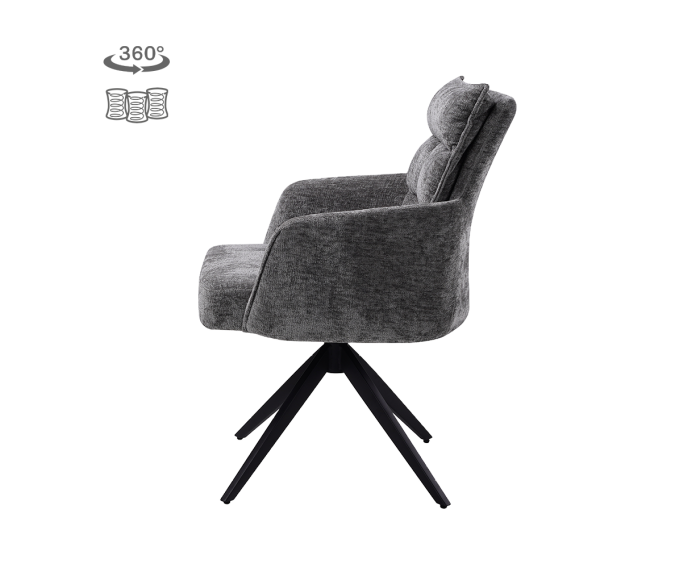 Tower Living Rosora Armstoel - HZ6068-85 grey (draaibaar)