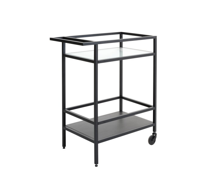 Trolley Bronco metaal & glas - zwart
