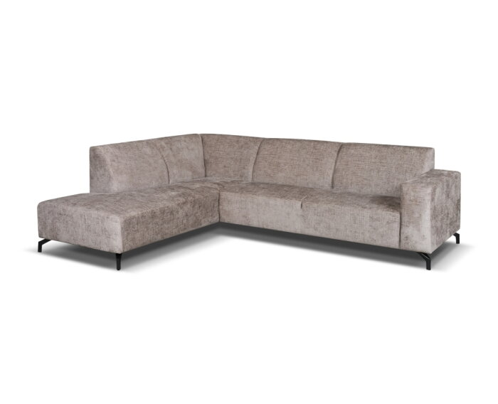 Hoekbank Milena Taupe - Astra 5 &ndash; Ottomane links &ndash; 274x210 cm