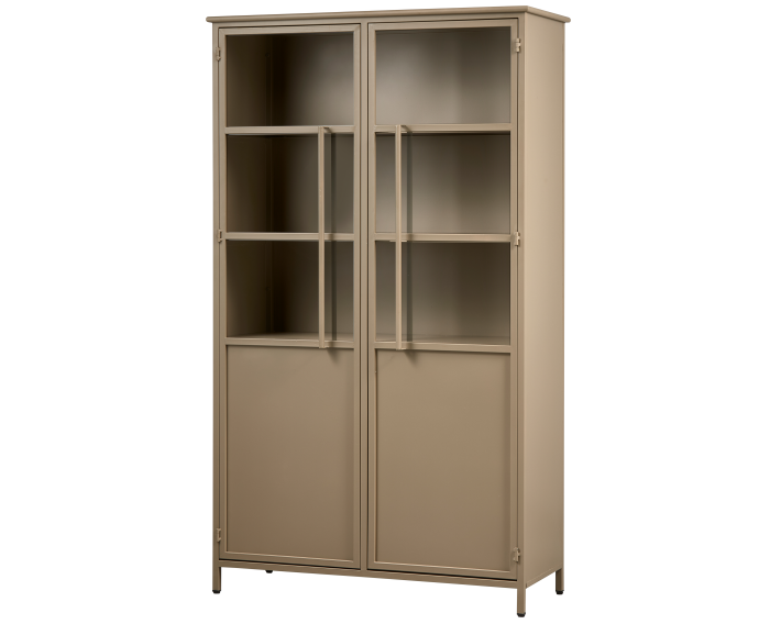 EXHIBIT VITRINEKAST METAAL KHAKI - BePureHome