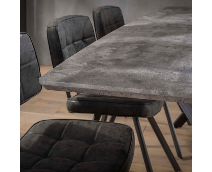 Eettafel betonlook 3D ovaal 190 cm - Grijs