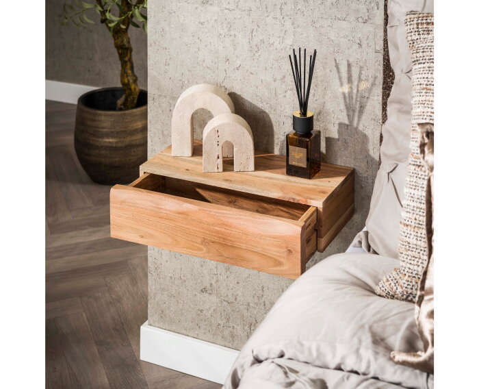 Nachtkastje Tree zwevend set van 2 acacia Large
