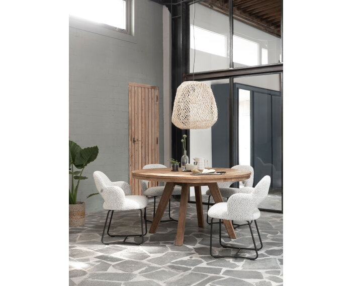 Classic eettafel Tradition rond teakhout