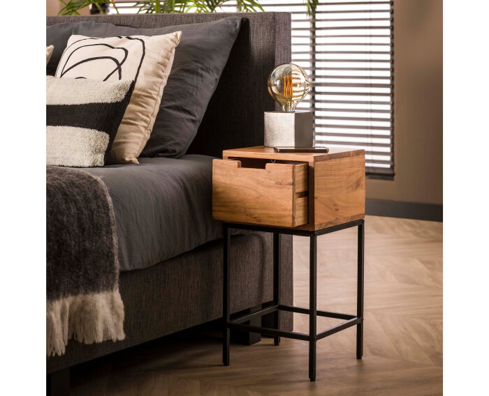 Nachtkastje Flat acacia small - naturel
