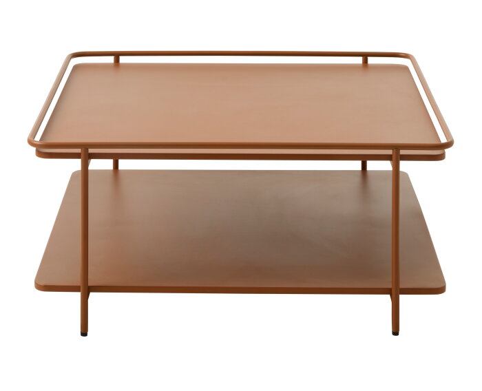 Salontafel Yuba vierkant metaal 75x75 cm - Terracotta