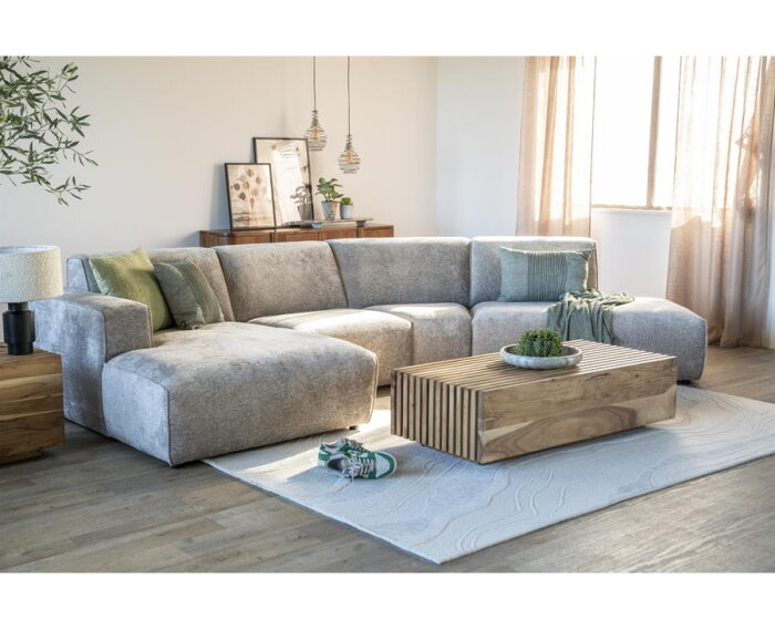 Modulaire Hoekbank Elise – Designbank Hotel Chique - Stof Trenza Taupe - 350x200 cm - SEVN