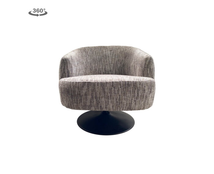 Barga Fauteuil - fabric TED 8 white-grey (draaibaar)