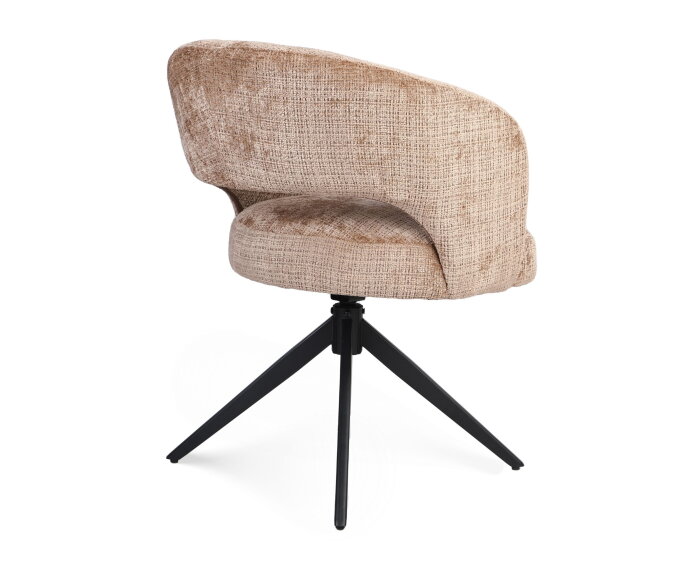 Eetkamerstoel Demi | Cinnamon | Poot Black | Met armleuning