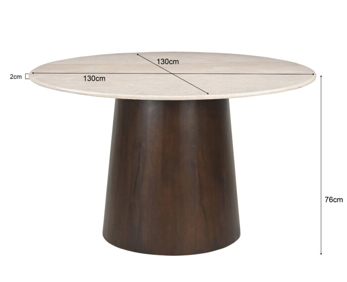 Eettafel Bottecino Rond 130cm