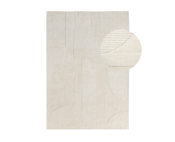 by fonQ Shapes Vloerkleed - Cr&egrave;me - Rechthoekig - 160 x 230 cm