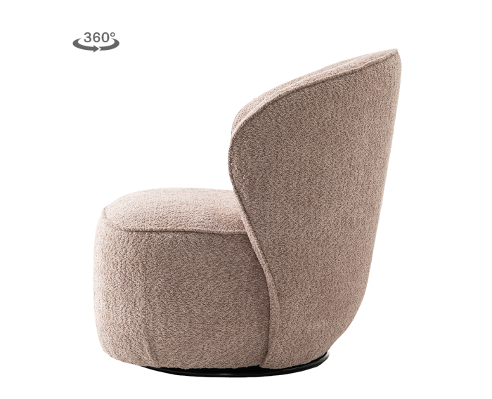 Belvi Fauteuil - fabric AJ3019-13 Old pink (draaibaar)