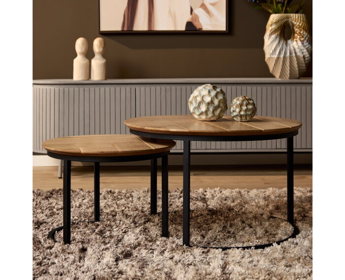 Salontafel Otik Natural Oak | 70 cm | set van 2