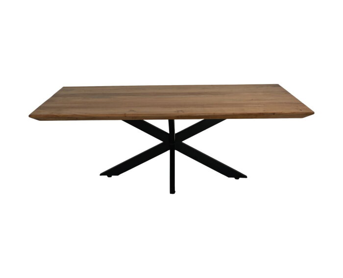 Rechthoekige salontafel Zurich - 130x75x44 - Naturel/zwart - Acacia/metaal