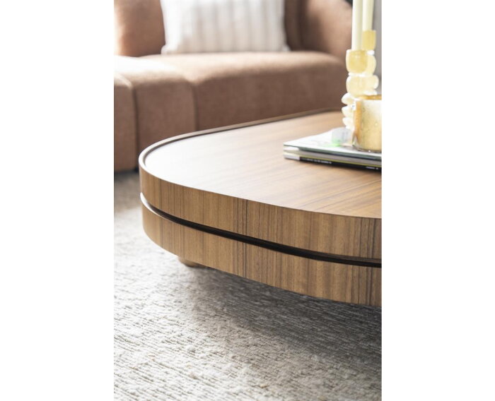Salontafel Arcus walnootfineer 122x122cm - bruin | Eleonora